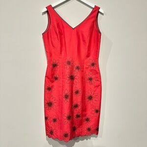 100% Silk Beaded Pink Sundress